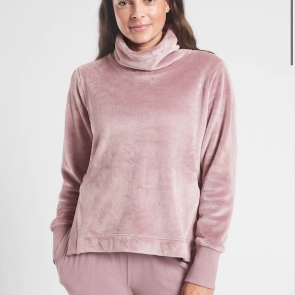 ATHLETA  Sweatshirt Kozy Karma Pink Sz Petite Large